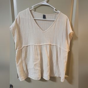 Cream linen gauze style top